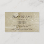 Lichte bruine houten planken Houtkorrels Initialen Visitekaartje (Achterkant)