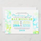LICHTE BUBBLES Bat Mitzvah Uitnodiging (Voorkant)
