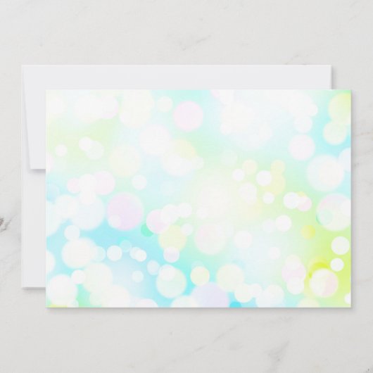 LICHTE BUBBLES Bat Mitzvah Uitnodiging (Achterkant)