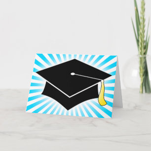 Lichte burst graduatie cap bedankkaart