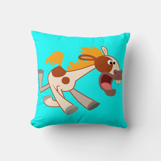 Lichte Cartoon Pinto Horse Pillow Kussen (Voorkant)