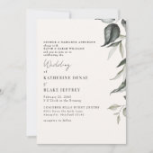 Lichte Champagne Botanische Foliage Wedding II Kaart (Voorkant)
