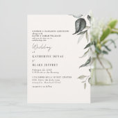 Lichte Champagne Botanische Foliage Wedding II Kaart (Staand voorkant)