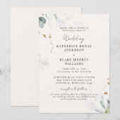 Lichte Champagne Botanische Website Huwelijk Samen Kaart (Voorkant / Achterkant)