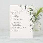Lichte Champagne Greenery bruiloft Kaart (Staand voorkant)