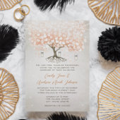 Lichte Coral Heart Leaf Tree Wedding Kaart