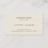 Lichte crème linnen textuur visitekaartje (Achterkant)