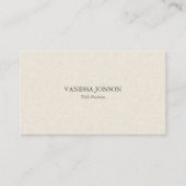 Lichte crème linnen textuur visitekaartje (Voorkant)