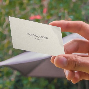 Lichte crème linnen textuur visitekaartje