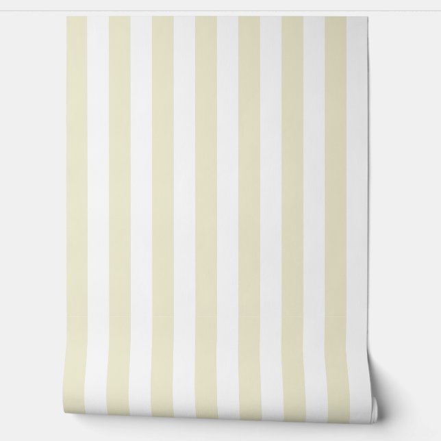 Lichte Crème Pinstrepen Behang (Afrollen)