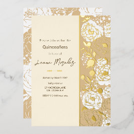 Lichte Crème Quinceañera Folie Uitnodiging