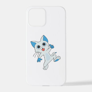LICHTE CYAANSE KITTEN MET BLAUWE JONGEN, EARS iPhone 12 PRO HOESJE