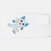 LICHTE CYAANSE KITTEN MET BLAUWE JONGEN, EARS iPhone HOESJE (Achterkant horizontaal)