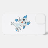 LICHTE CYAANSE KITTEN MET BLAUWE JONGEN, EARS iPhone HOESJE (Achterkant horizontaal)