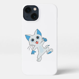 LICHTE CYAANSE KITTEN MET BLAUWE JONGEN, EARS iPhone 13 HOESJE