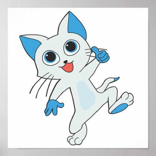 LICHTE CYAANSE KITTEN MET BLAUWE JONGEN, EARS POSTER (Voorkant)