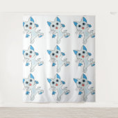 LICHTE CYAANSE KITTEN MET BLAUWE JONGEN, EARS WANDKLEED (Voorkant)