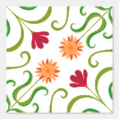 Lichte damascenering met kleurrijk bloemmotief in  behang (Voorkant)