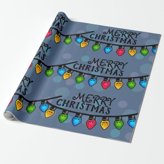 lichte decoratie met prettige kerst cadeaupapier (Uitgerold)