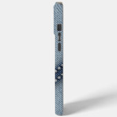 Lichte denim met rhinestones Case-Mate iPhone case (Achterkant / Links)