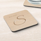 Lichte dennen hout bruiloft papier drank onderzett bier onderzetter (Linkerzijde)