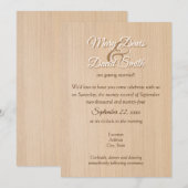 Lichte dennenhout bruiloft uitnodiging (Voorkant / Achterkant)