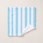 Lichte diepblauwe witte strepen bad handdoek (Wasdoekje)