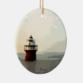 Lichte duxbury Pier vuurtoren Keramisch Ornament (Rechts)