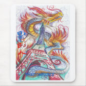 Lichte Eiffel Tower Dragon en Hope Muismat (Voorkant)