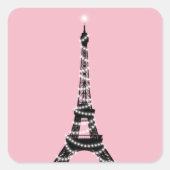 Lichte Eiffeltoren Sticker - roze (Voorkant)