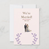 Lichte en comfortabele huwelijksuitnodiging, gedru kaart (Voorkant)