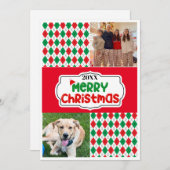 Lichte en feestelijke familie kerst Kaart (Voorkant / Achterkant)