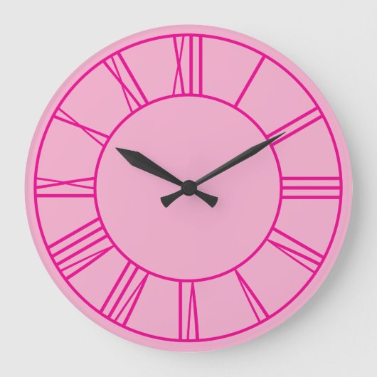 Lichte en hete roze ring Romeinse cijfers Grote Klok (Voorkant)