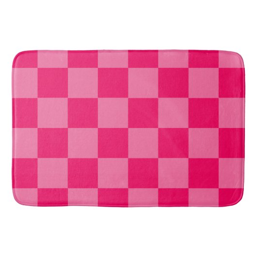Lichte en Hot Pink Checker Patroon Ontwerp Badmat (Voorkant)