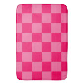 Lichte en Hot Pink Checker Patroon Ontwerp Badmat (Voorkant Verticaal)
