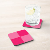 Lichte en Hot Pink Checker Patroon Ontwerp Bier Onderzetter (Rechterzijde)