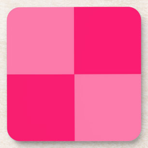 Lichte en Hot Pink Checker Patroon Ontwerp Bier Onderzetter