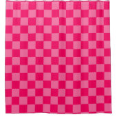 Lichte en Hot Pink Checker Patroon Ontwerp Douchegordijn (Voorkant)