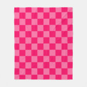 Lichte en Hot Pink Checker Patroon Ontwerp Fleece Deken (Voorkant)