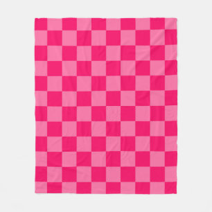 Lichte en Hot Pink Checker Patroon Ontwerp Fleece Deken