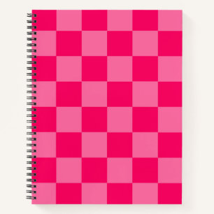 Lichte en Hot Pink Checker Patroon Ontwerp Notitieboek