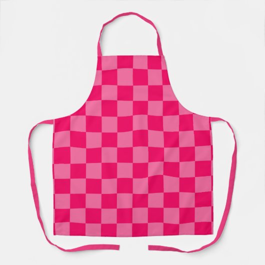 Lichte en Hot Pink Checker Patroon Ontwerp Schort (Voorkant)