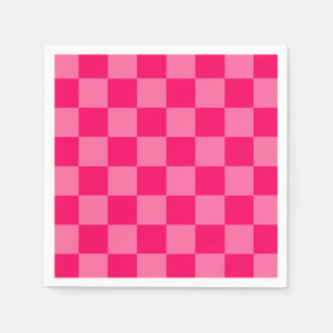 Lichte en Hot Pink Checker Patroon Ontwerp Servet