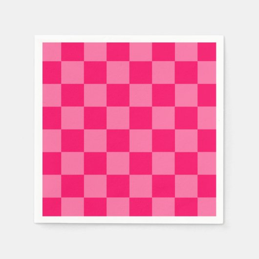 Lichte en Hot Pink Checker Patroon Ontwerp Servet (Voorkant)