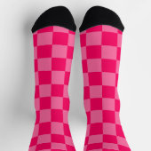 Lichte en Hot Pink Checker Patroon Ontwerp Sokken (Top)