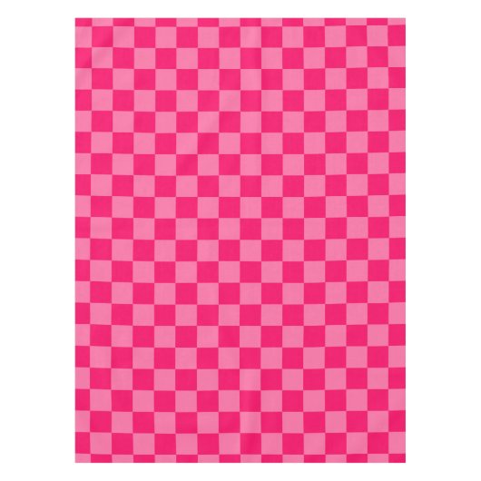 Lichte en Hot Pink Checker Patroon Ontwerp Tafelkleed (Voorkant)