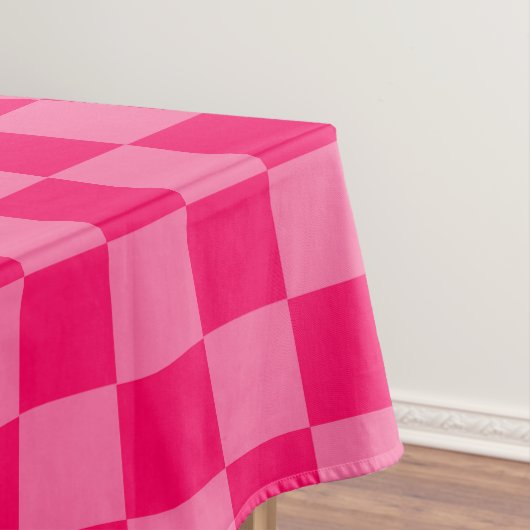 Lichte en Hot Pink Checker Patroon Ontwerp Tafelkleed (Voorbeeld)