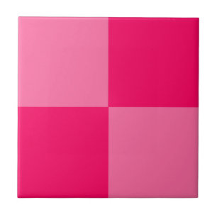 Lichte en Hot Pink Checker Patroon Ontwerp Tegeltje