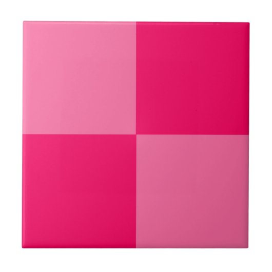 Lichte en Hot Pink Checker Patroon Ontwerp Tegeltje (Voorkant)