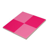 Lichte en Hot Pink Checker Patroon Ontwerp Tegeltje (Zijkant)